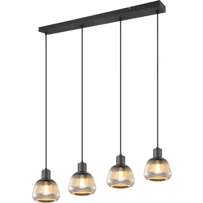 Afbeelding van Trio Eettafel hanglamp Tarifa met geribbeld glas 362800432