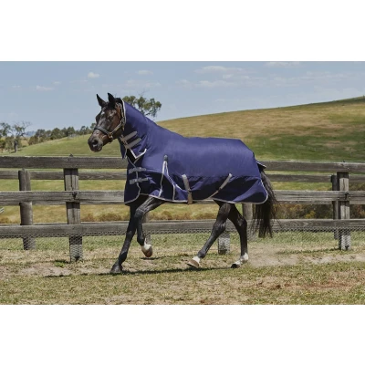 Afbeelding van Weatherbeeta Heavy Turnout Rug Combo Neck Comfitec Essential 360g Navy/Silver/Red 120/170