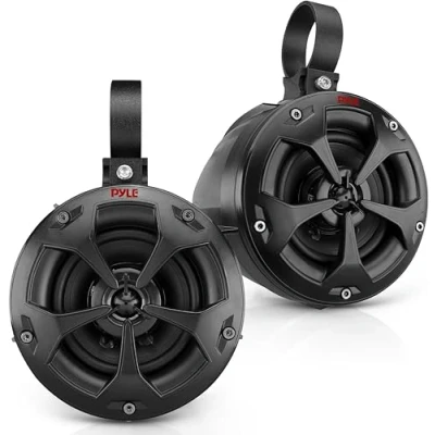 Afbeelding van Pyle 2 Way Dual Waterproof Off Road Speakers, 4 Inch 800 Watt Marine Grade Wakeboard Tower Speakers System, Full Range Outdoor Audio Stereo Speaker for ATV, UTV, Quad, Jeep, Boat PLUTV41BK, Black