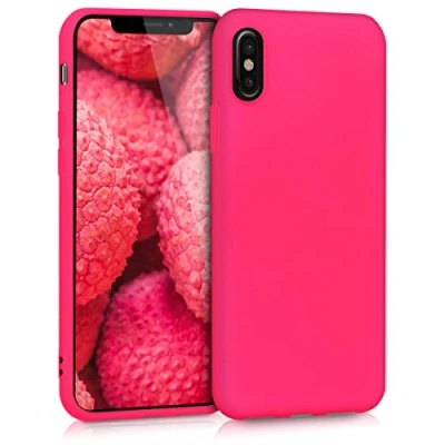 Afbeelding van kwmobile telefoonhoesje compatibel met Apple iPhone X hoesje Zachte case voor smartphone Back cover in neon roze