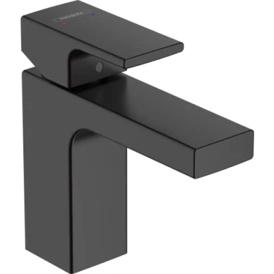 Afbeelding van Hansgrohe vernis shape wastafelmengkraan 100 met pop up afvoer trekstang mat zwart 71561670