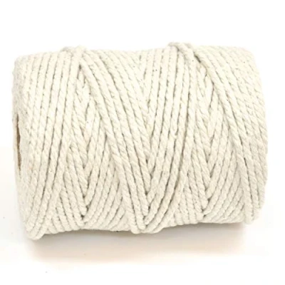 Afbeelding van 50M spoelen Everlasto 3 strengen zacht katoen gekleurd macramé knutselkoord (3,5 mm ongeveer) (NATURAL)