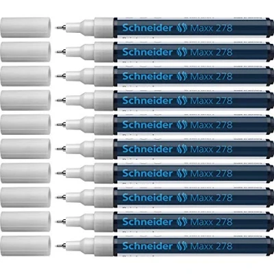 Afbeelding van lakmarker Schneider Maxx 278 0,8mm wit doos met 10 stuks