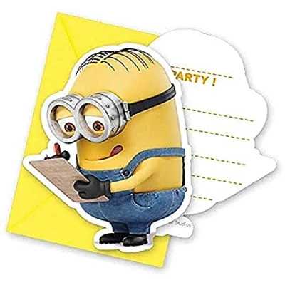 Afbeelding van Uitnodiging Minions gele enveloppen 6 stuks
