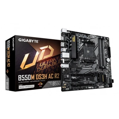 Afbeelding van GIGABYTE B550M DS3H AC R2 moederbord AMD B550 Socket AM4 micro ATX