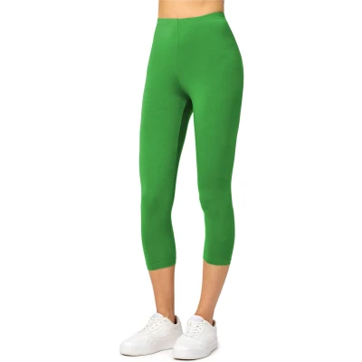 Afbeelding van Merry Style MS MS10 144 LE Dames Capri Leggings Sport Vrijetijdsbroek 3/4 Lengte Viscose Sporbroek Yogabroek Groen XXL