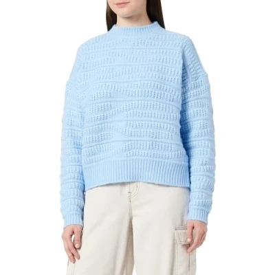 Afbeelding van QS MIT Musterstruktur Trui, Dames, Maat: XXL, Himmelblau