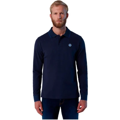 Afbeelding van North Sails Graphic Polo Met Lange Mouwen Blauw S Man