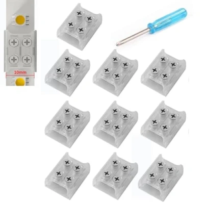 Afbeelding van YUTOKEER Daiwu 10 delige LED connector voor ledstrips, 2 polig (10 mm strip naar strip)