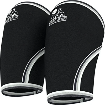 Afbeelding van Elleboogbeschermers (1 paar) voor gewichtheffen, powerlifting, crossfit en tennis 5 mm neopreen met compressie, geschikt dames heren Nordic Lifting™ 1 jaar garantie (XXL)