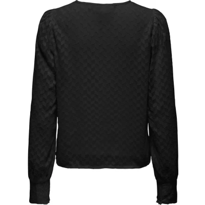Afbeelding van Only Onlemmery Ls V Neck Top Black ZWART M