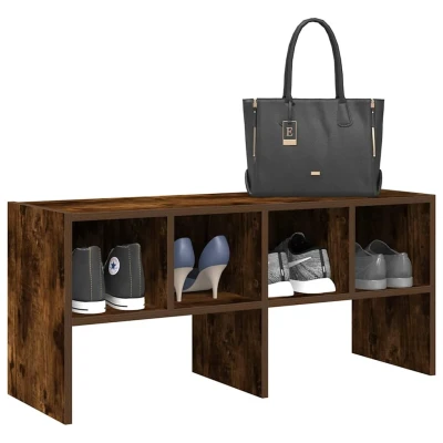 Afbeelding van vidaXL Schoenenrek stapelbaar 89,5x30x40 cm gerookt eikenkleurig