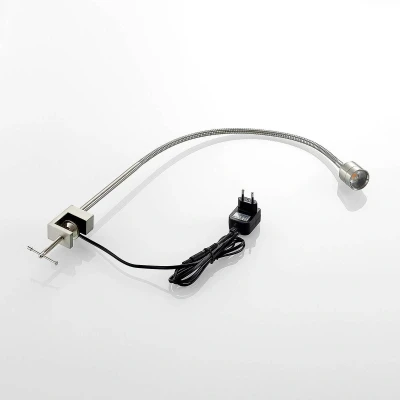Afbeelding van Lindby Klemlamp 1licht metaal, acryl H: 80 cm gesatineerd nikkel Inclusief lichtbron