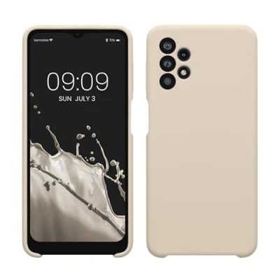 Afbeelding van kwmobile telefoonhoesje geschikt voor Samsung Galaxy A32 5G Hoesje met siliconen coating Smartphone case in mat crème