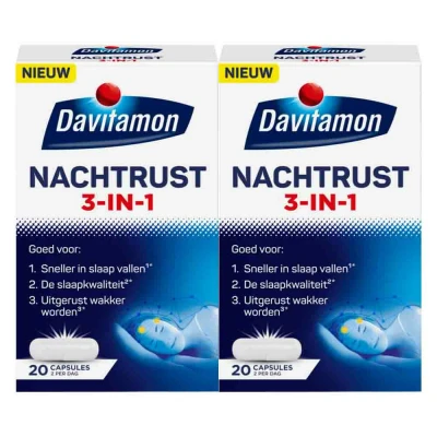 Afbeelding van 2x Davitamon Nachtrust 3 in 1 20 capsules