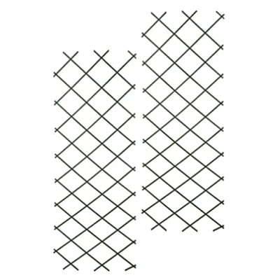 Afbeelding van Trellis van kunststof, set 2, uittrekbaar, 180 x 60 cm, schaarspalier voor klimplanten, rankhulp, hekwerk, hekwerk
