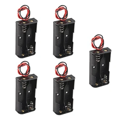 Afbeelding van HALJIA 5 STKS Plastic Batterij Storage Case Box Houder Voor 2 X AA 2xAA 3 V met draad leads