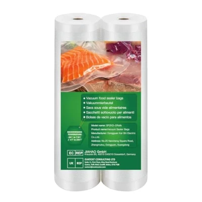 Afbeelding van BoxLegend Vacuüm Sealer Zakken Voedsel Rollen, 2 Rollen 20 x 600 cm Sous Vide zakken, Heavy Duty Commerciële Aangepaste Grootte voor Opslag, Koken,