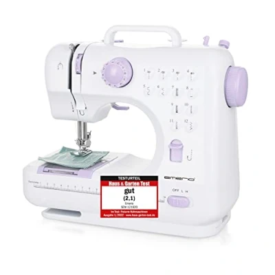 Afbeelding van Emerio SEW 121820 Blauw Wit Semiautomatische naaimachine Naaiwerk 4 Step Electrisch