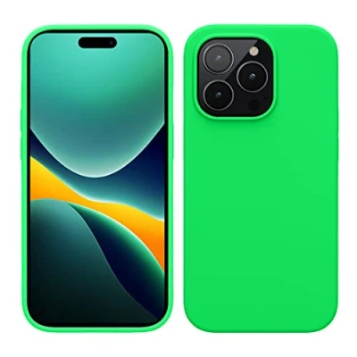 Afbeelding van kwmobile telefoonhoesje compatibel met Apple iPhone 14 Pro hoesje Zachte case voor smartphone Back cover in neon groen