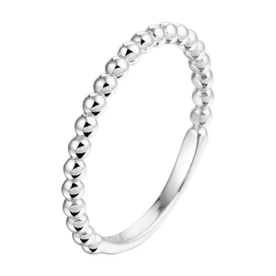 Afbeelding van Zilver Gerhodineerde Aanschuifring bolletjes 1332271 16.50 mm (52)