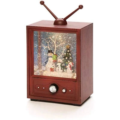 Afbeelding van KONSTSMIDE Led lantaarn Tv met 3 sneeuwpoppen, kerstversiering (1 stuk)