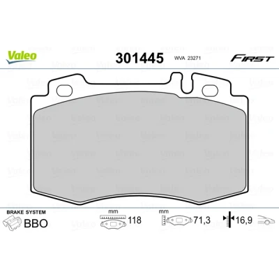 Afbeelding van Valeo Remblokset 301445