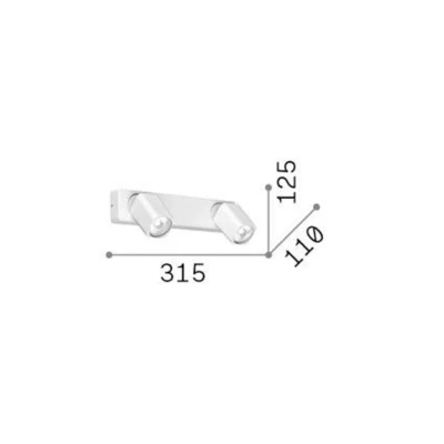 Afbeelding van Ideallux Ideal Lux wandspot Rudy Square, zwart, 2 lamps, metaal