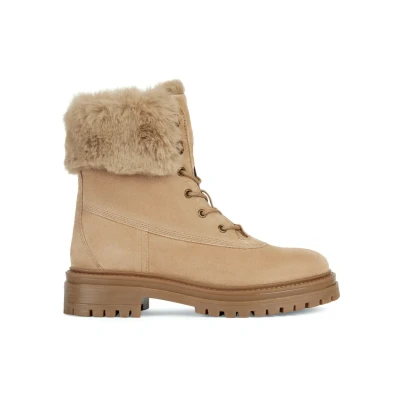 Afbeelding van Geox Iridea Snowboots, Dames, Maat: 36, Beige Leer en textiel