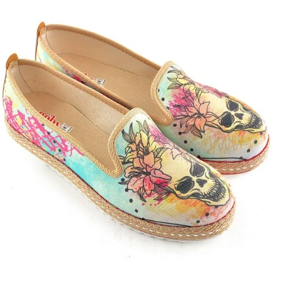 Afbeelding van GOBY Skull With Flower Crown Ballerinas Sandalen Hoge kwaliteit Handmade Meisjesprint Maat 38