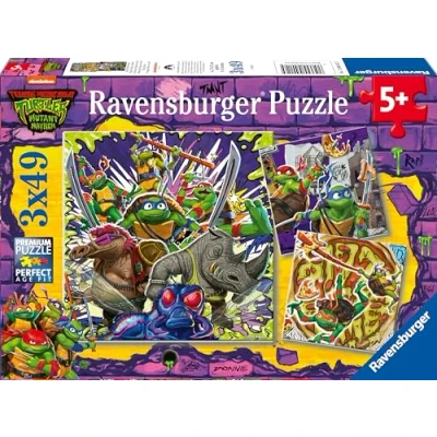 Afbeelding van Ravensburger Kinderpuzzle 12004012 Ninja Turtles 3x49 Teile Puzzle für Kinder ab 5 Jahren