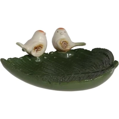 Afbeelding van Esschert Design Vogelbad Keramiek Blad