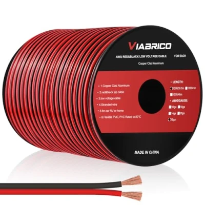 Afbeelding van 30 meter 16 AWG 2 x 1,5 mm² elektrische draad, aderige kabels 5 V/12 V/24 V stroomkabel met koperen coating, flexibel en zacht, verlengkabel lage impedantie