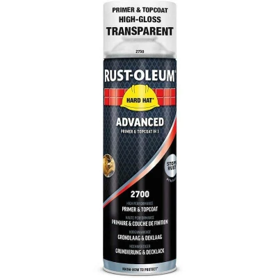 Afbeelding van rust oleum hard hat advanced grondlaag &amp; deklaag hoogglans transparant 500 ml