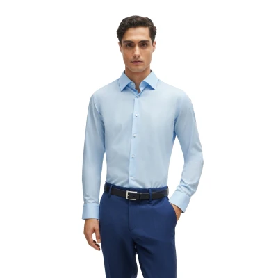 Afbeelding van BOSS HANK Zakelijk overhemd, Heren, Maat: 43, Light pastel blue