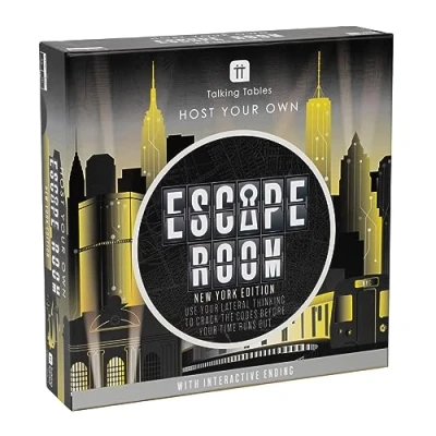 Afbeelding van Talking Tables organiseer je eigen Escape Room spel New York Edition, interactief voor het hele gezin. Los puzzels op en vind aanwijzingen om tijd te ontsnappen 2 6 spelers