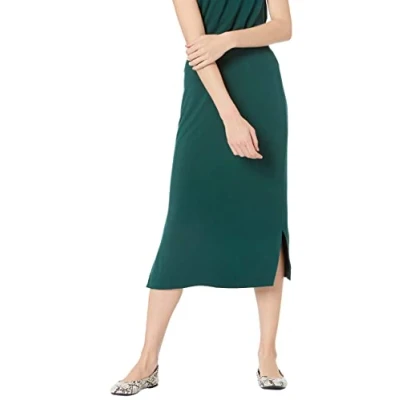 Afbeelding van Amazon Essentials Dames pull on gebreide midi rok (verkrijgbaar in grote maten), donkergroen, X Large
