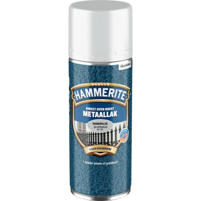 Afbeelding van Hammerite Metaalverf Spray Hamerslag Zilvergrijs Kunststof &amp; metaal verf
