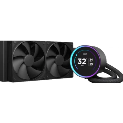 Afbeelding van NZXT Kraken Elite 240 2024 Vloeistof koelsysteem processor afmeting radiator 240mm voor Intel LGA 1851, 1700, 1200, 115X AMD AM5, AM4 2 x F120P Static Pressure Fans Zero RPM Mode 2.72 IPS LCD zwart