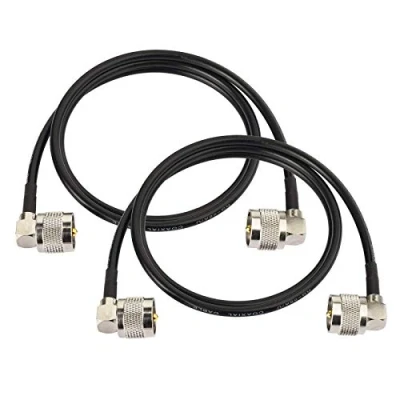Afbeelding van Superbat CB Radio Coax Kabel (3ft 2 Pack) Pl259 Jumper UHF Mannelijk naar Digitale RG58 voor HAM &amp; Radio, Antenne Analyzer, Dummy Load, SWR Meter