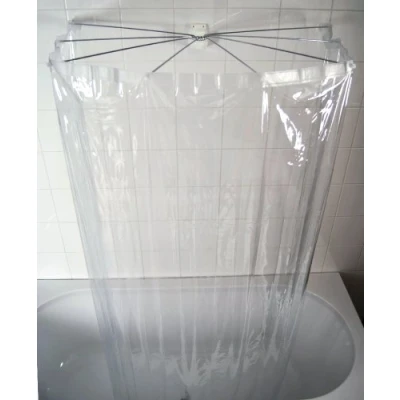 Afbeelding van RIDDER Briljant douchespin, vouwcabine, ombrella, badgordijn, kunststof (ABS = acrylonitril butadieen styreen) / roestvrij staal/PEVA (polyethyleen vinylacetaat), transparant, 170 cm