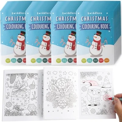 Afbeelding van THE TWIDDLERS 36 Mini Kerst Kleurboeken voor Kinderen, Jongens en Meisjes, 14cm Kinderfeestjes, Uitdeelcadeautjes, Adventskalenders, Traktaties, Uitdeelzakjes, Kerstsok Vuller