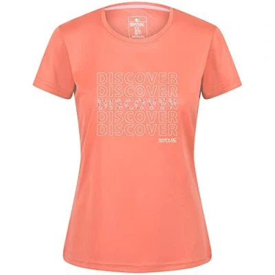 Afbeelding van Het Regatta Fingal VI T shirt met korte mouwen dames sneldrogend vochtdoorvoerend Roze