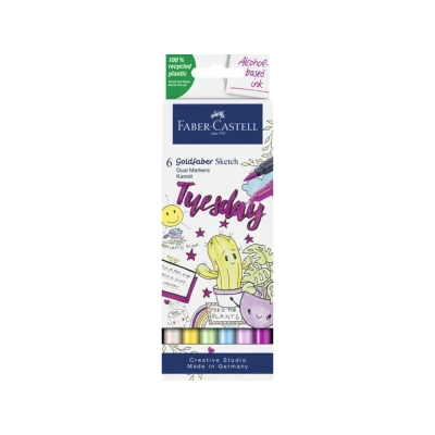 Afbeelding van Faber Castell sketchmarker Goldfaber Kawaii set 6 kleuren FC 164811
