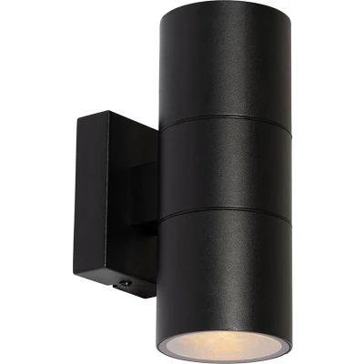 Afbeelding van QAZQA Professional Buiten wandlamp zwart 2 lichts AR70 IP44 Duo