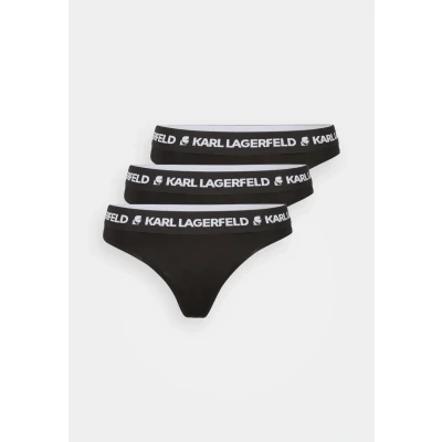Afbeelding van KARL Lagerfeld LOGO Thong 3 PACK String, Dames, Maat: Large, Black