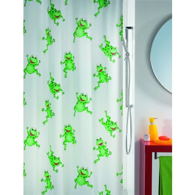 Afbeelding van SPIRELLA douchegordijn decor FROGTIME GROEN Polythileen Vinyl 180 x 200 cm
