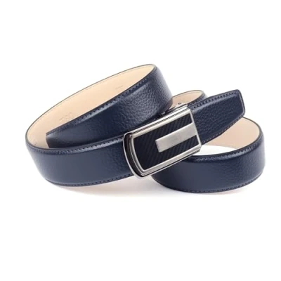 Afbeelding van Anthoni Crown Automatische leren riem voor heren, donkerblauw, 100