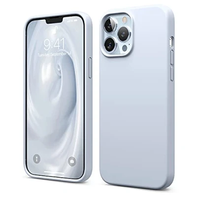 Afbeelding van elago Liquid Silicone Case Compatibel met iPhone 13 Pro Max Hoesje (6.7&quot;), Complete Full Body Beschermhoes Schokbestendig, Anti Kras Zachte Microfiber Voering (Lichtblauw)