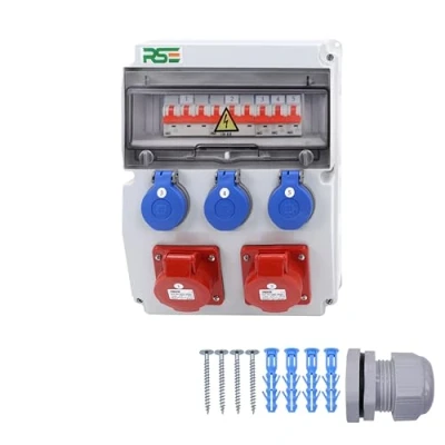 Afbeelding van Bouwstroomverdeler, wandverdeler, compleet bedraad, 32 A, 16 230 V, met CEE meter, IP65, 10, 2 x 3 LS